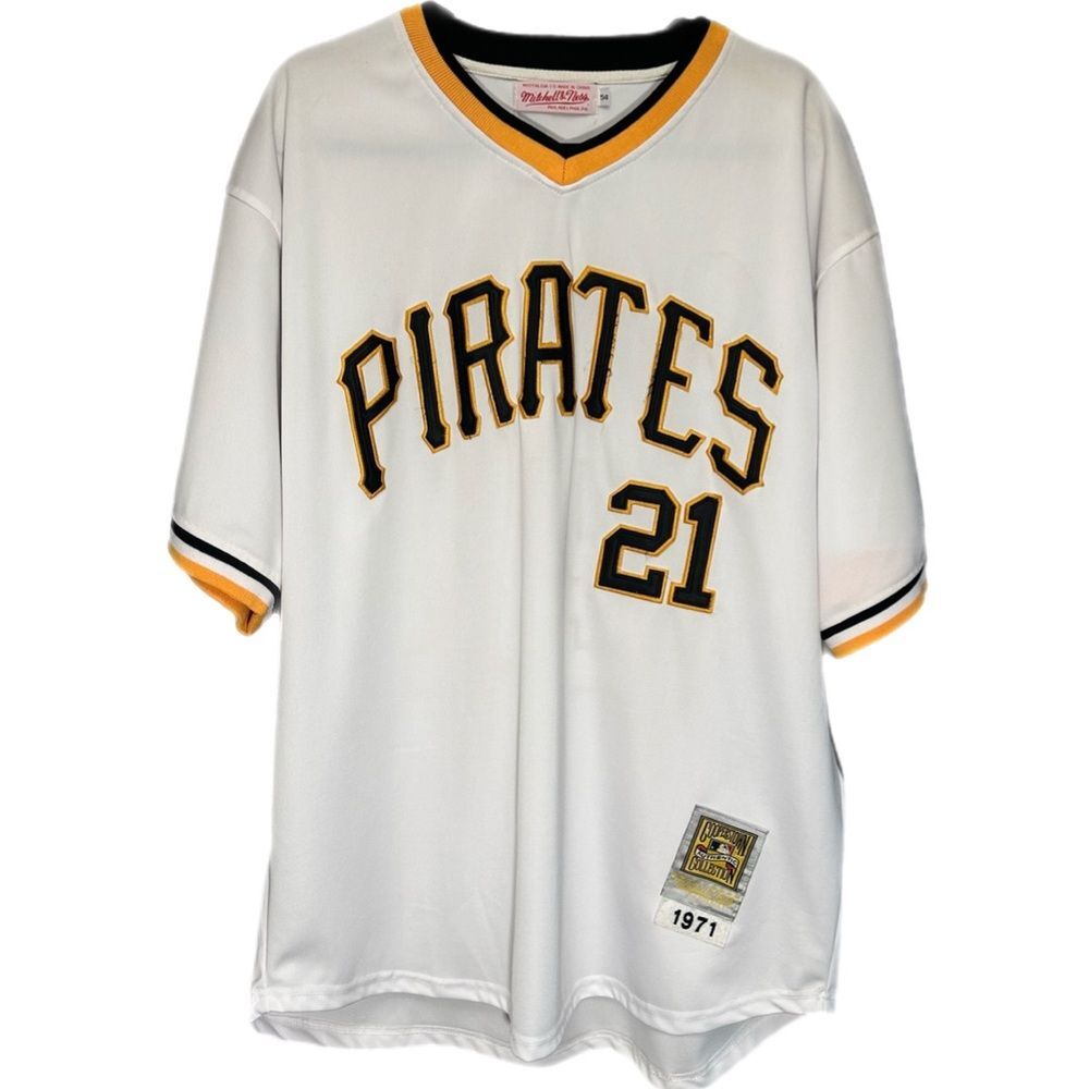 Vintage Mitchell & Ness 1971 Pittsburgh Pirates Roberto Clemente 21 Jersey Sz 54